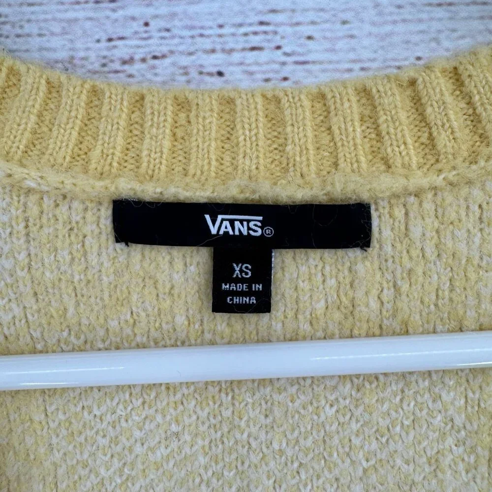 Vans Yellow & White Checkerboard Cardigan Sweater - Picture 8 of 14